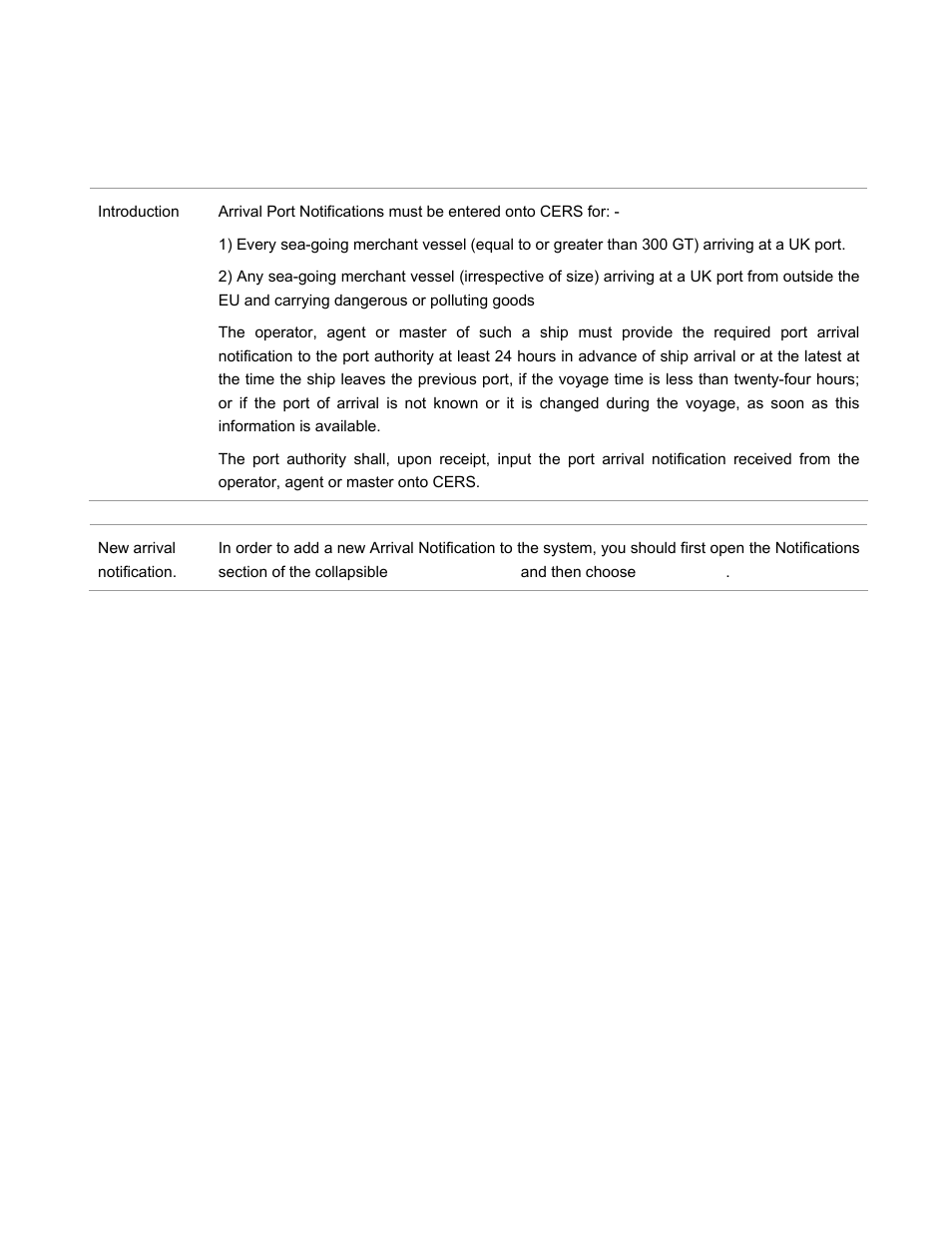 Entering a new arrival notification | McAfee CERS Port User Manual | Page 12 / 63