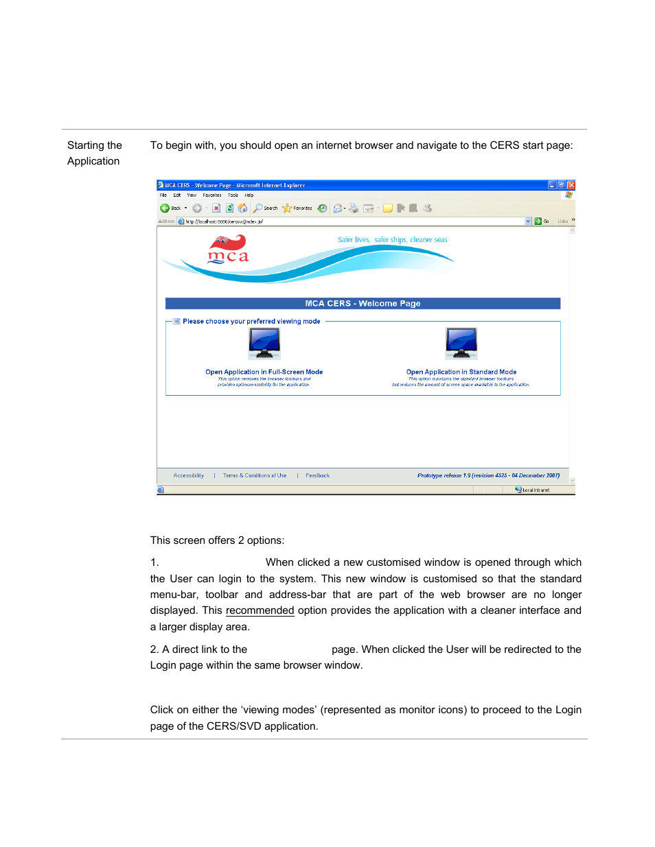 Starting of application | McAfee CERS Port User Manual | Page 4 / 63