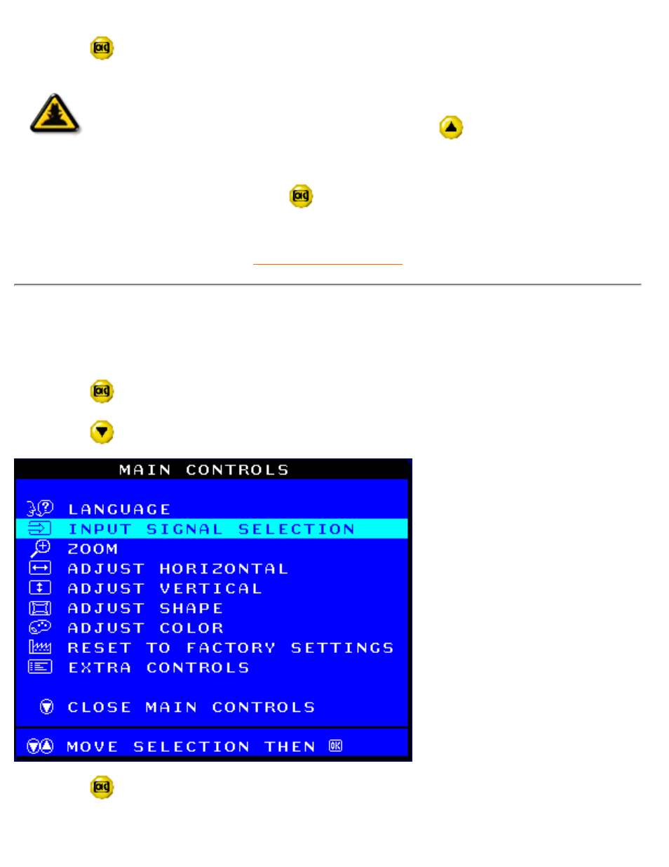 Input signal selection | McAfee 107P User Manual | Page 62 / 100