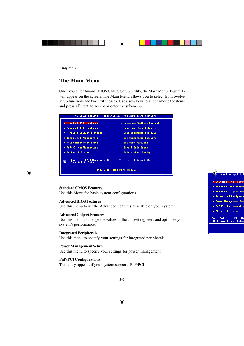 The main menu | Microstar MS-6547 (v1.X) ATX Mainboard G52-MA00514 User Manual | Page 38 / 67