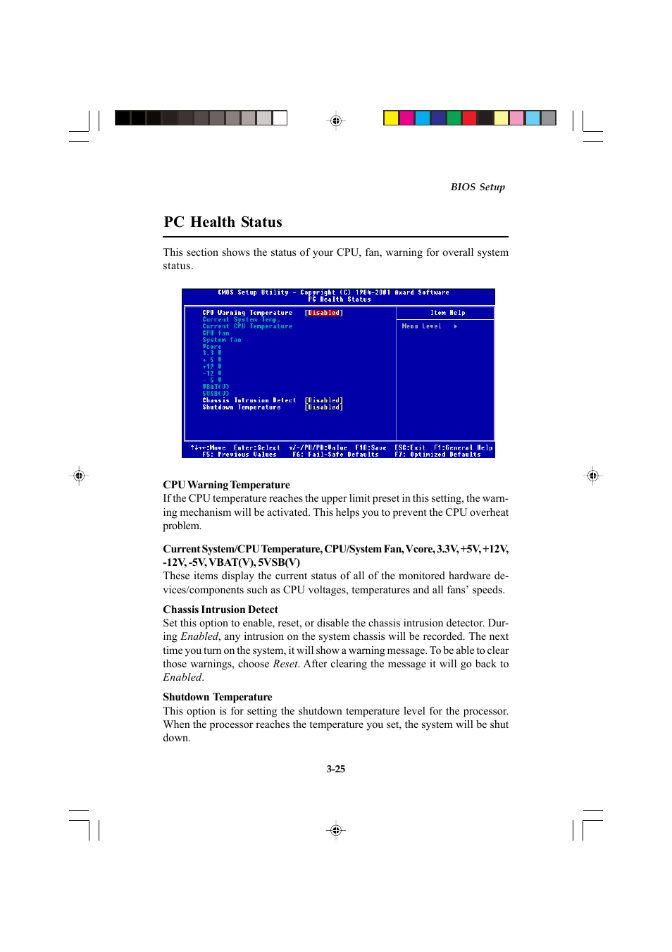 Pc health status | Microstar MS-6547 (v1.X) ATX Mainboard G52-MA00514 User Manual | Page 59 / 67