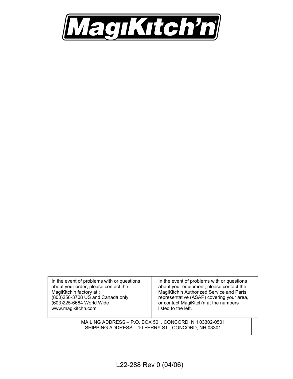 Magikitch'n L22-288 User Manual | Page 24 / 24