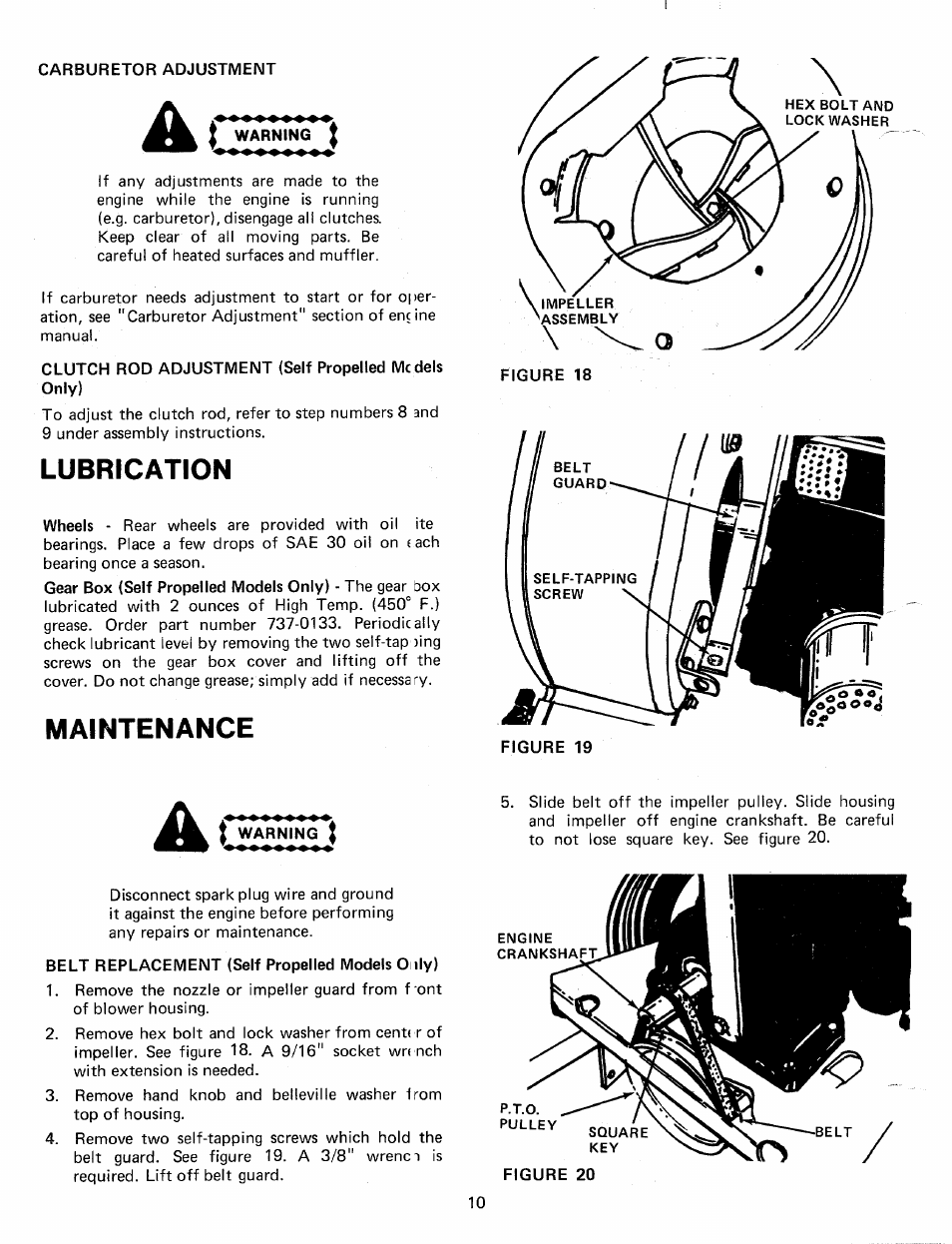 Lubrication, Maintenance | MTD 24677C User Manual | Page 10 / 16