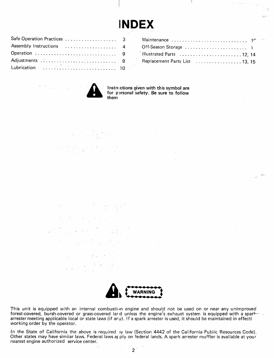 Index | MTD 24677C User Manual | Page 2 / 16