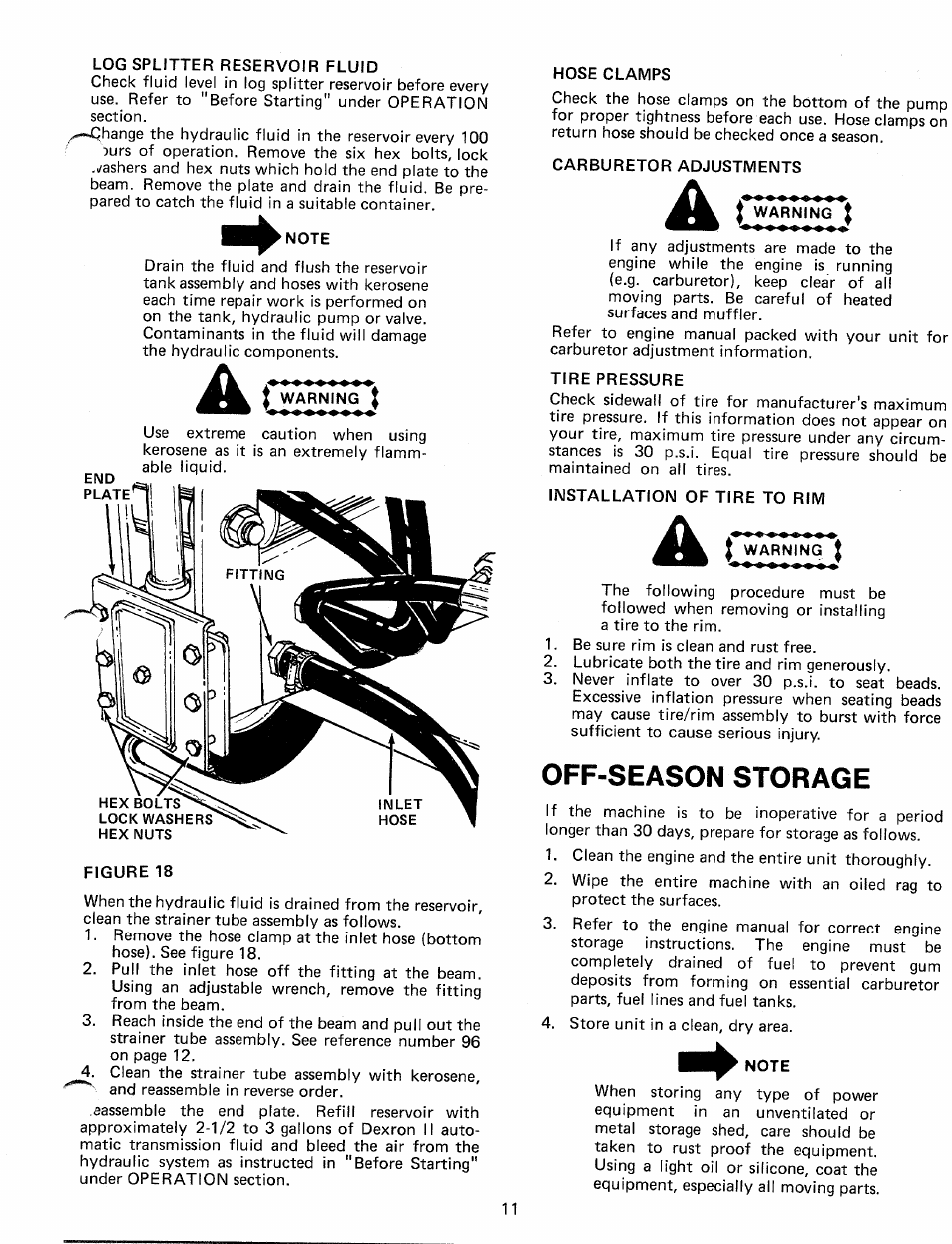 Off-season storage | MTD 24645-8 User Manual | Page 11 / 16