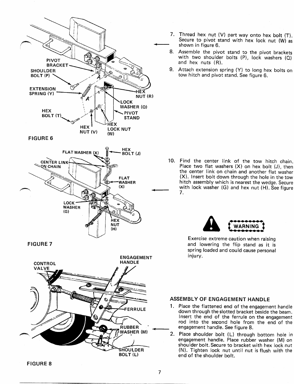 Assembly of engagement handle | MTD 24645-8 User Manual | Page 7 / 16