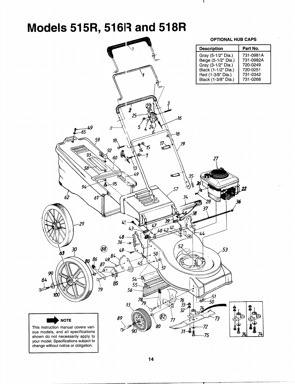 Models 515r, 516r and 518r | MTD 112-518R000 User Manual | Page 14 / 16