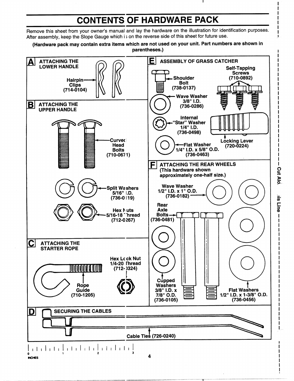 Contents of hardware pack | MTD 112-518R000 User Manual | Page 4 / 16