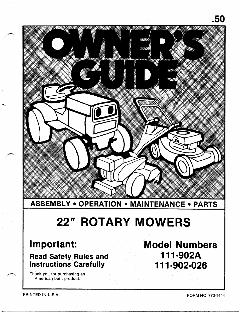MTD 111-902A User Manual | 14 pages