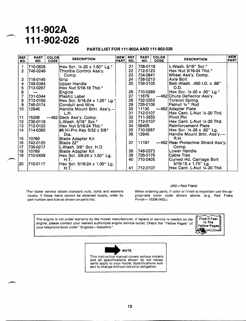 902a 111 -902-026 | MTD 111-902A User Manual | Page 13 / 14