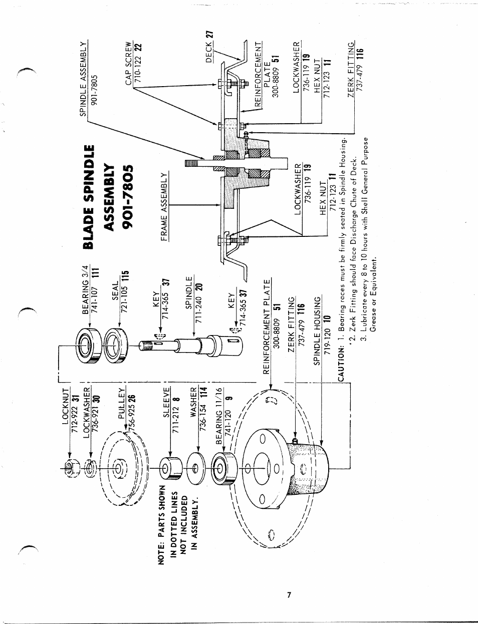 Assembly, Blade spindle | MTD 112-530 User Manual | Page 7 / 10