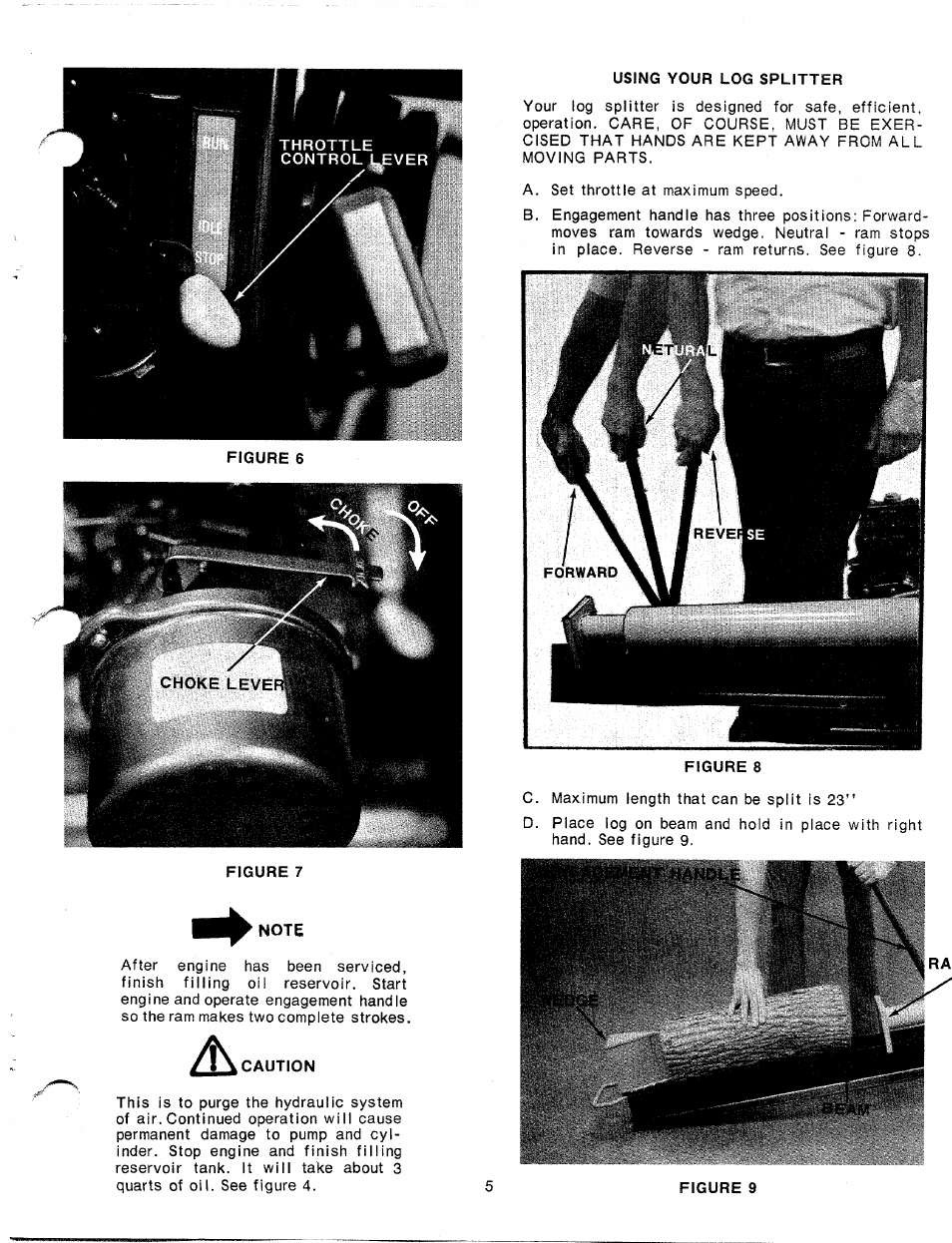 Using your log splitter | MTD 24640-7 User Manual | Page 5 / 12