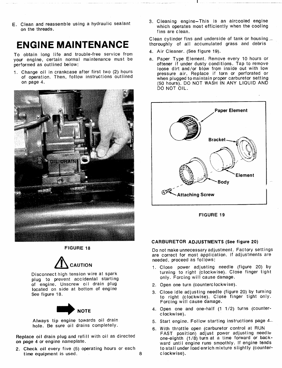Engine maintenance | MTD 24640-7 User Manual | Page 8 / 12