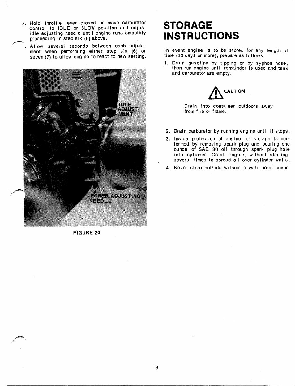 Storage, Instructions, Storage instructions | MTD 24640-7 User Manual | Page 9 / 12