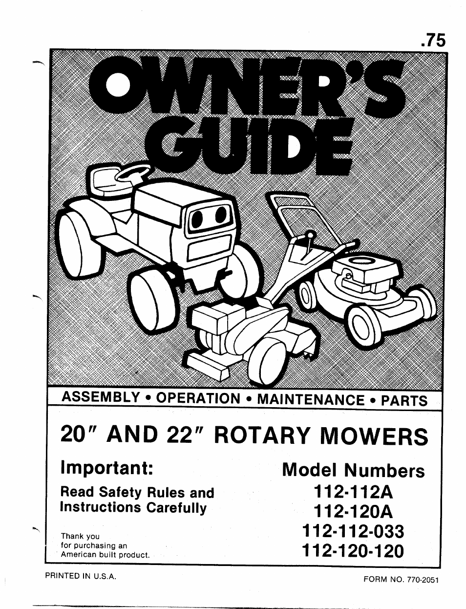 MTD 112-112-033 User Manual | 12 pages