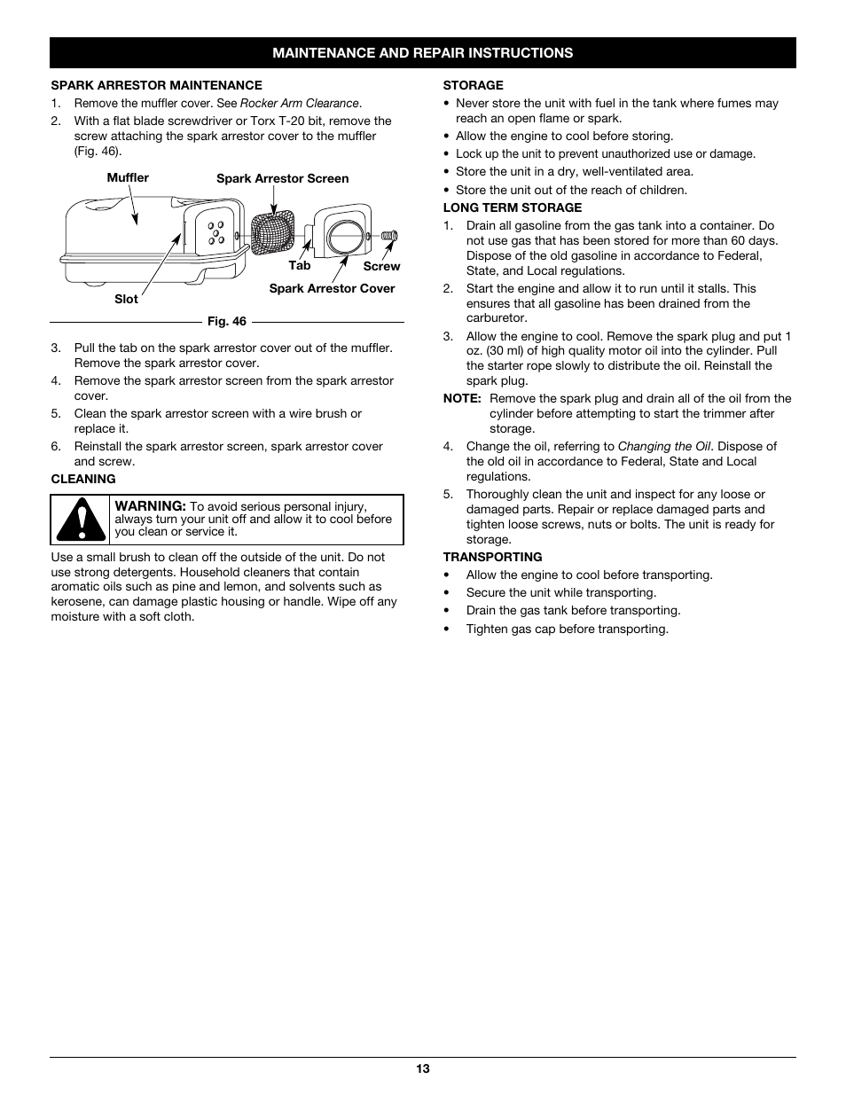 MTD Y26SS User Manual | Page 13 / 56