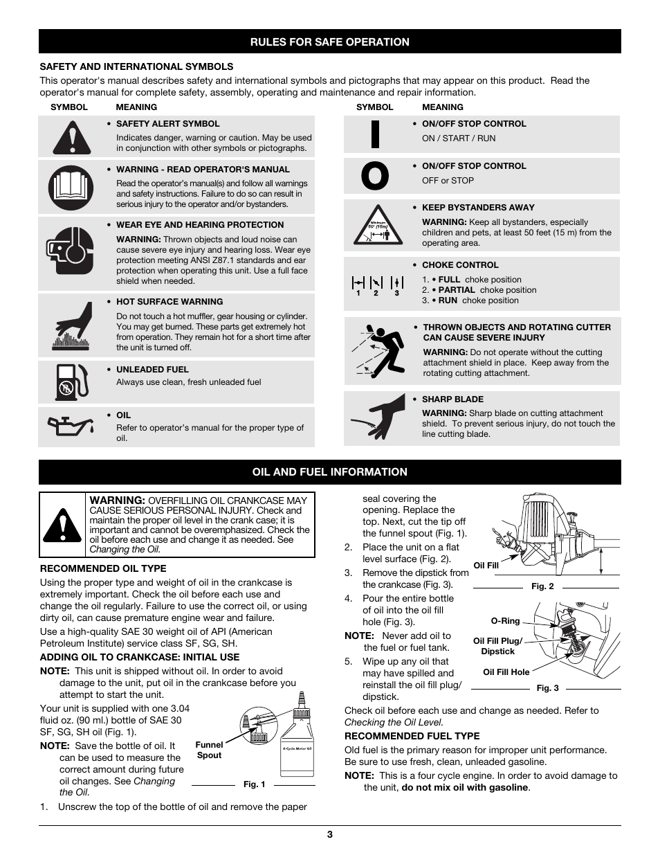 MTD Y26SS User Manual | Page 3 / 56