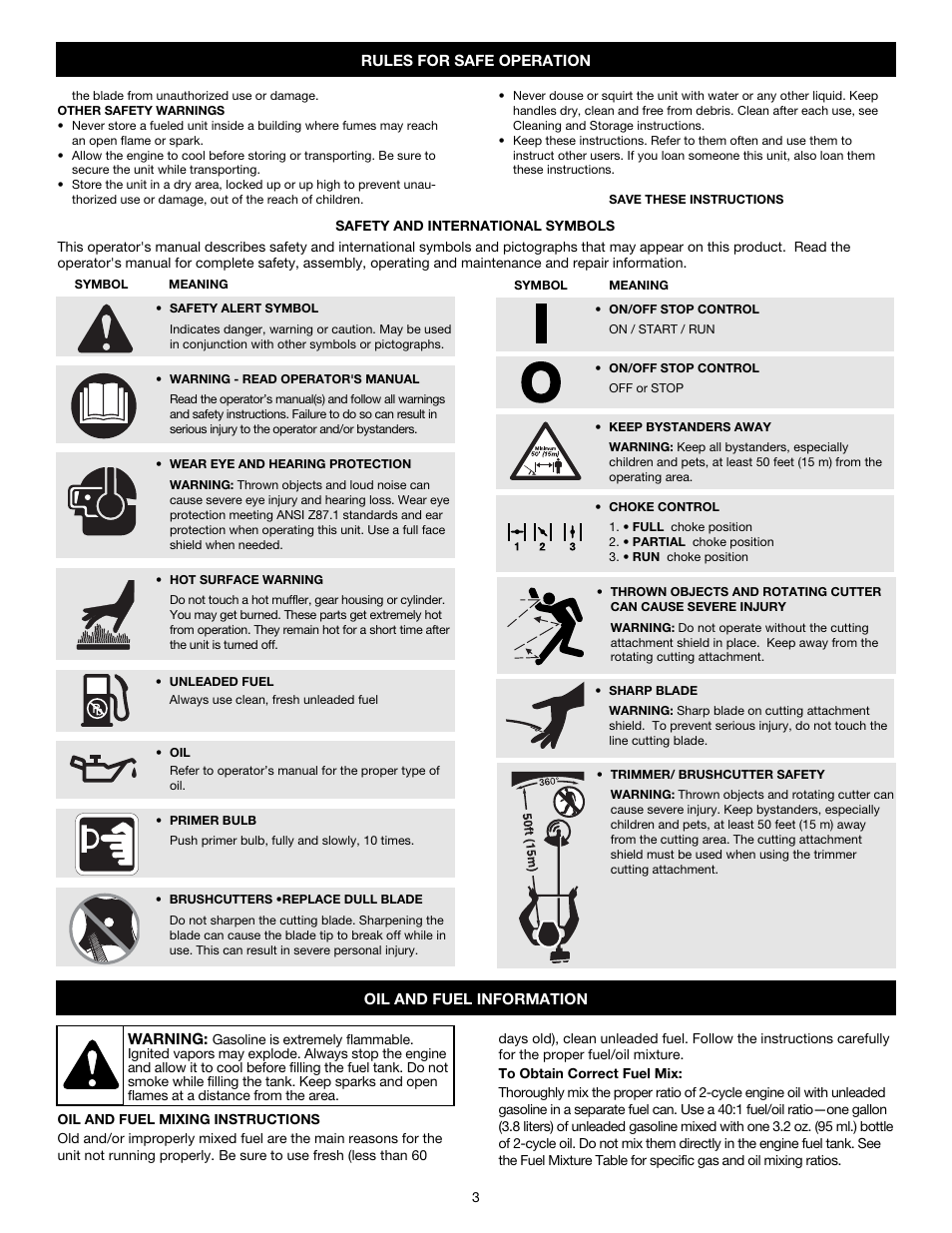 MTD Y780 User Manual | Page 3 / 56