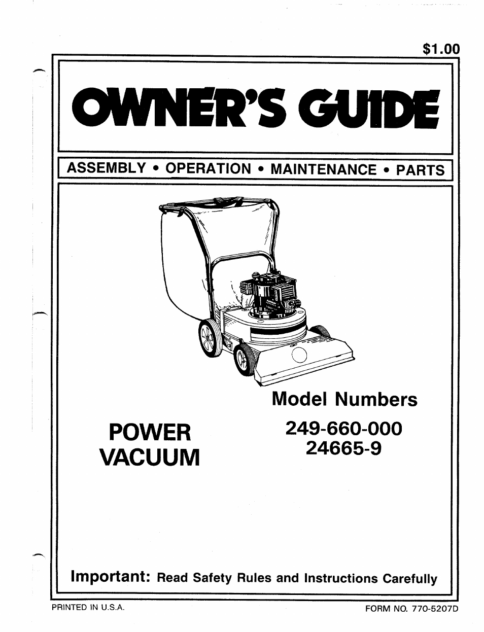 MTD 249-660-000 User Manual | 12 pages