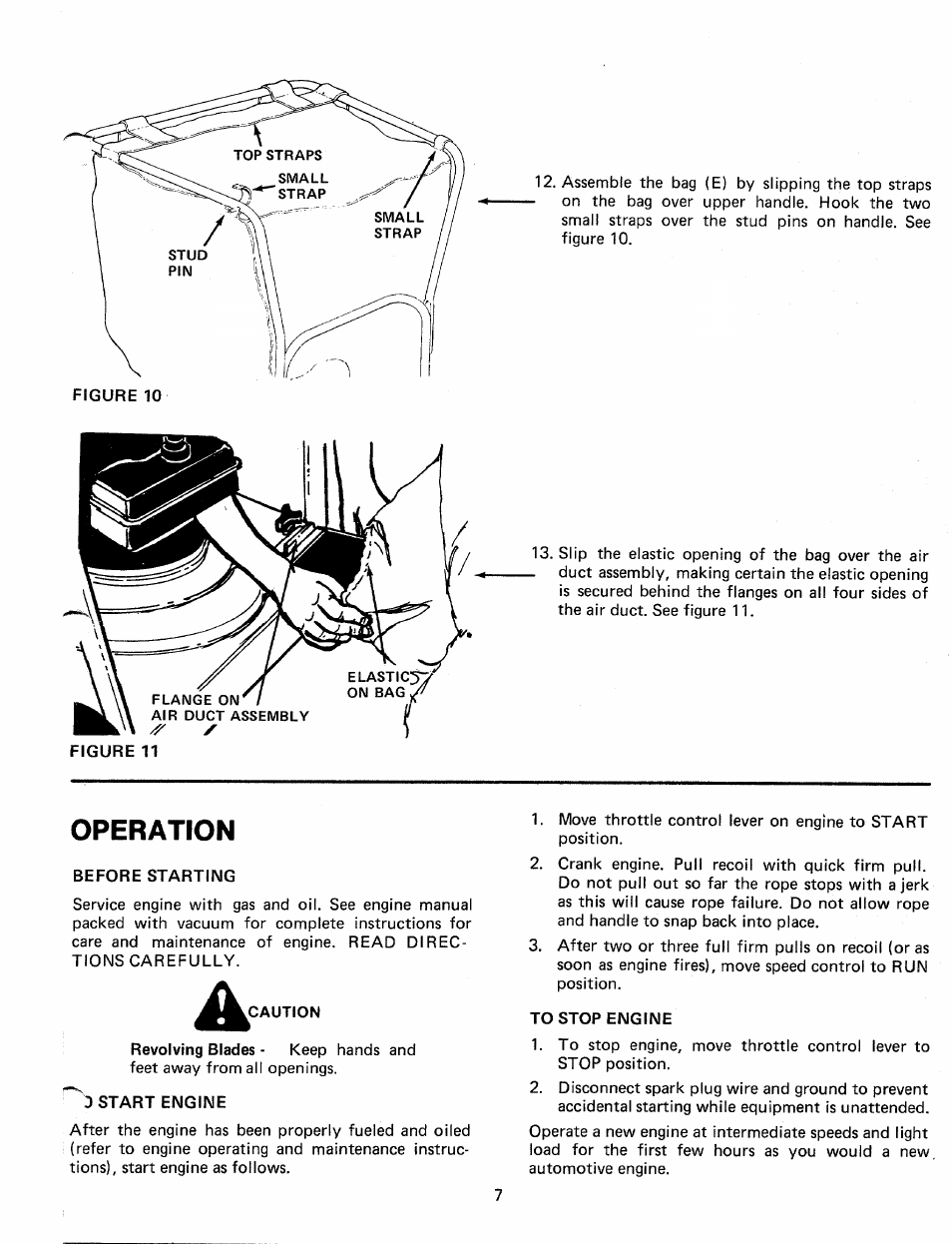 Operation, Before starting, To stop engine | MTD 249-660-000 User Manual | Page 7 / 12