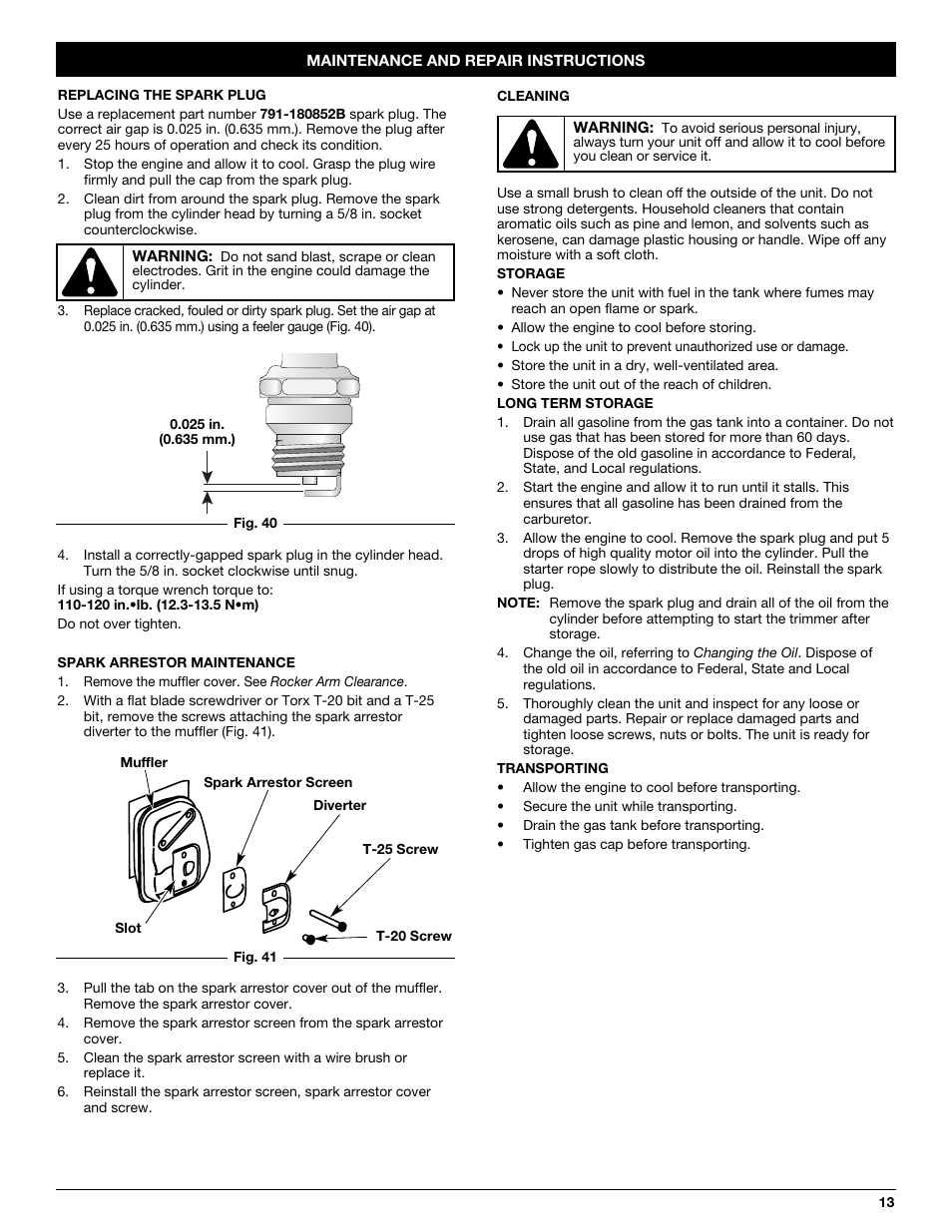 MTD CC4125 / CC4175 User Manual | Page 13 / 48