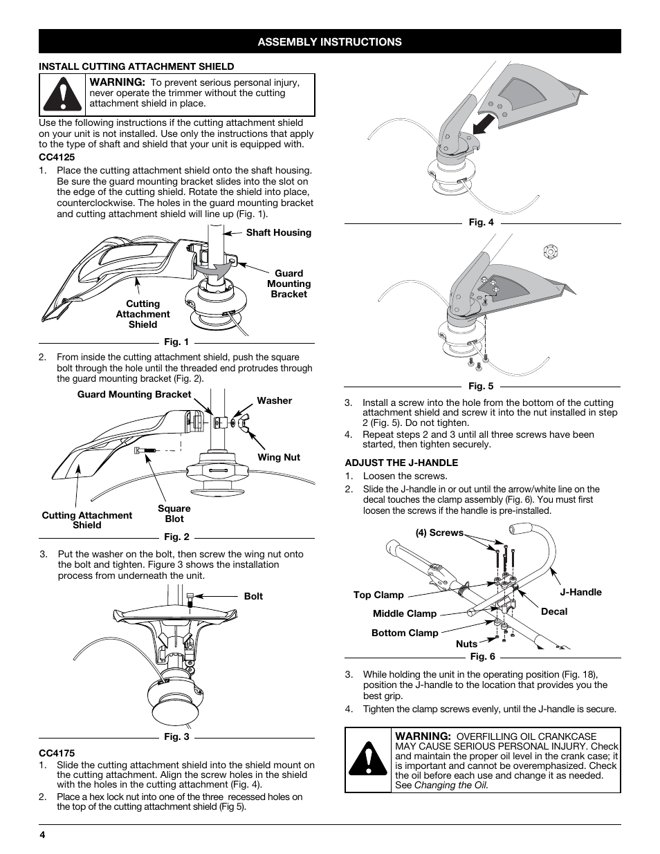 MTD CC4125 / CC4175 User Manual | Page 4 / 48