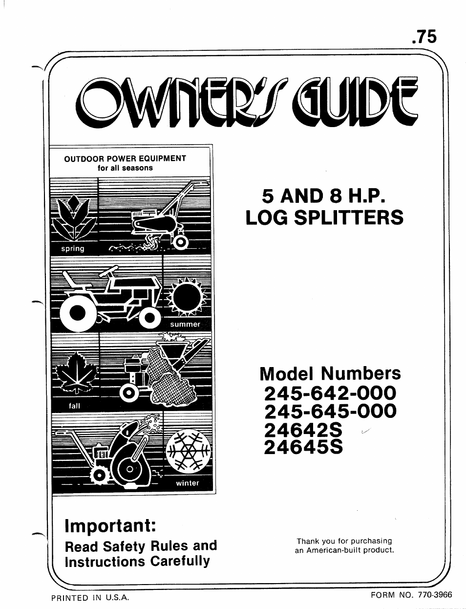 MTD 24642S User Manual | 16 pages