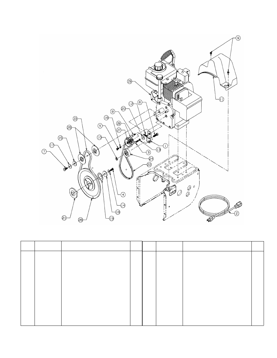 E614e engine and “v” belt | MTD E614E User Manual | Page 26 / 28