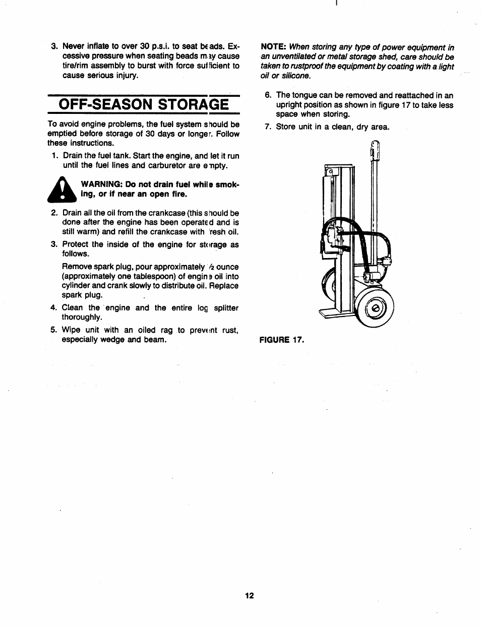 Off-season storage, Figure 17 | MTD 241-521-000 User Manual | Page 12 / 18