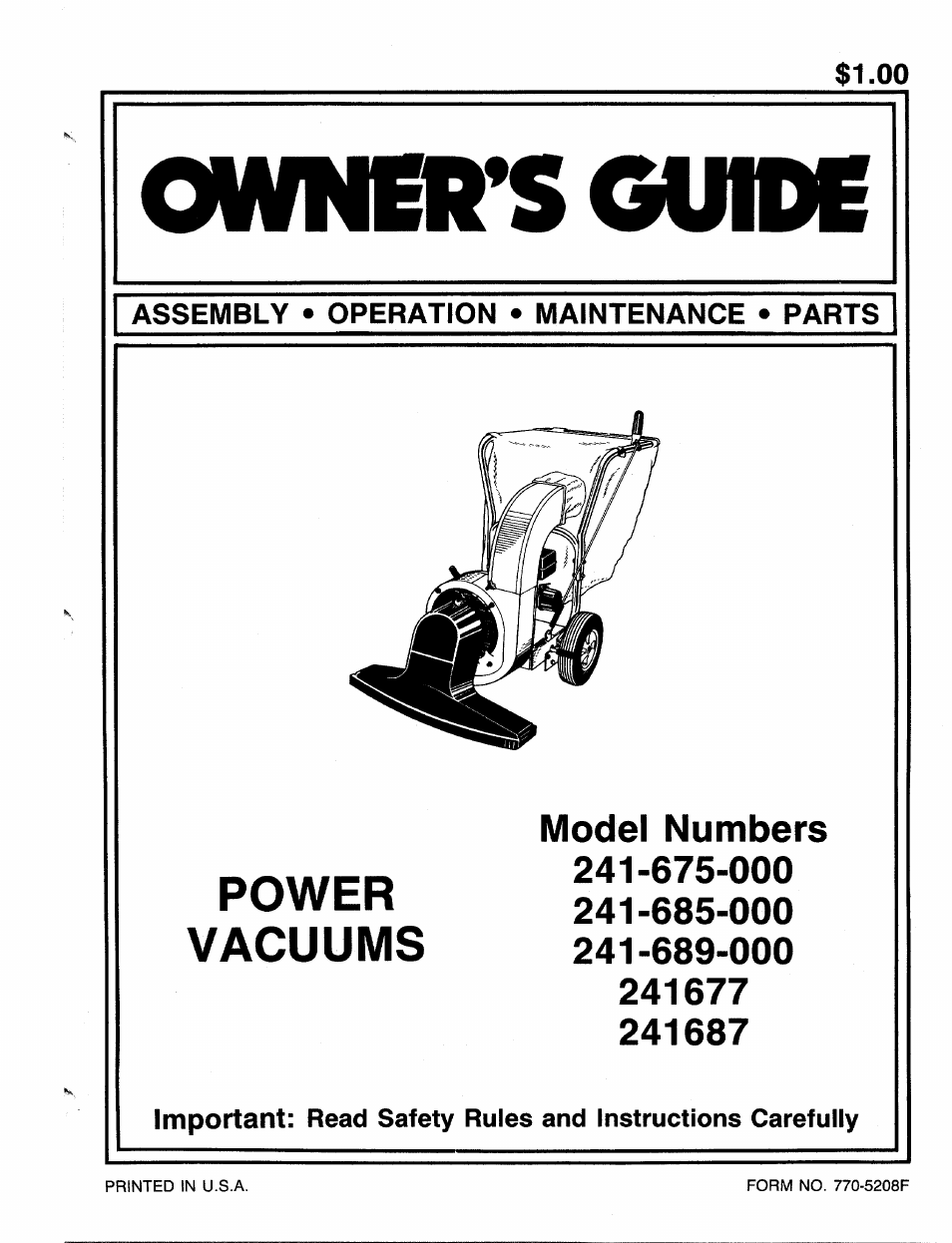 MTD 241-675-000 User Manual | 12 pages