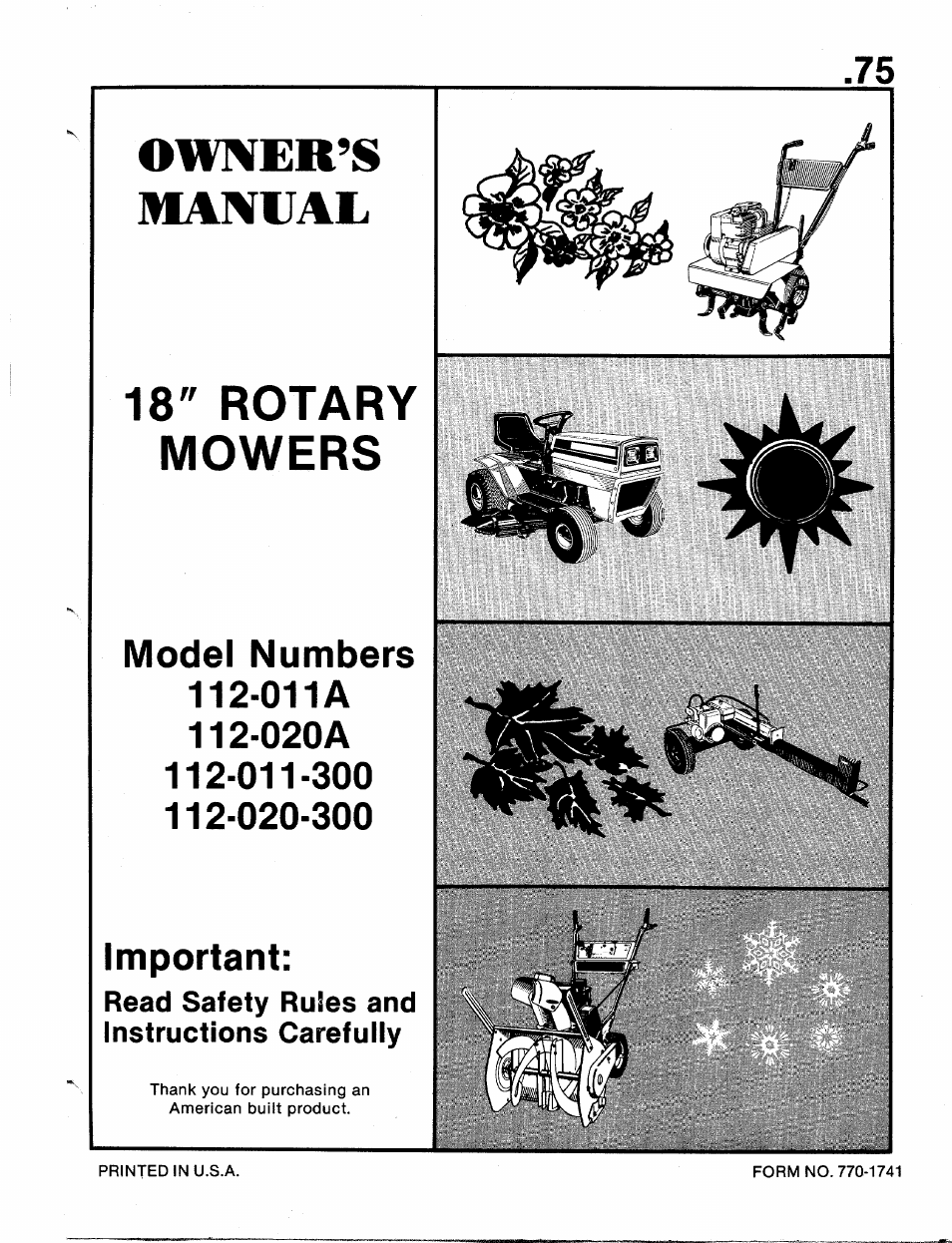 MTD 112-020A User Manual | 12 pages