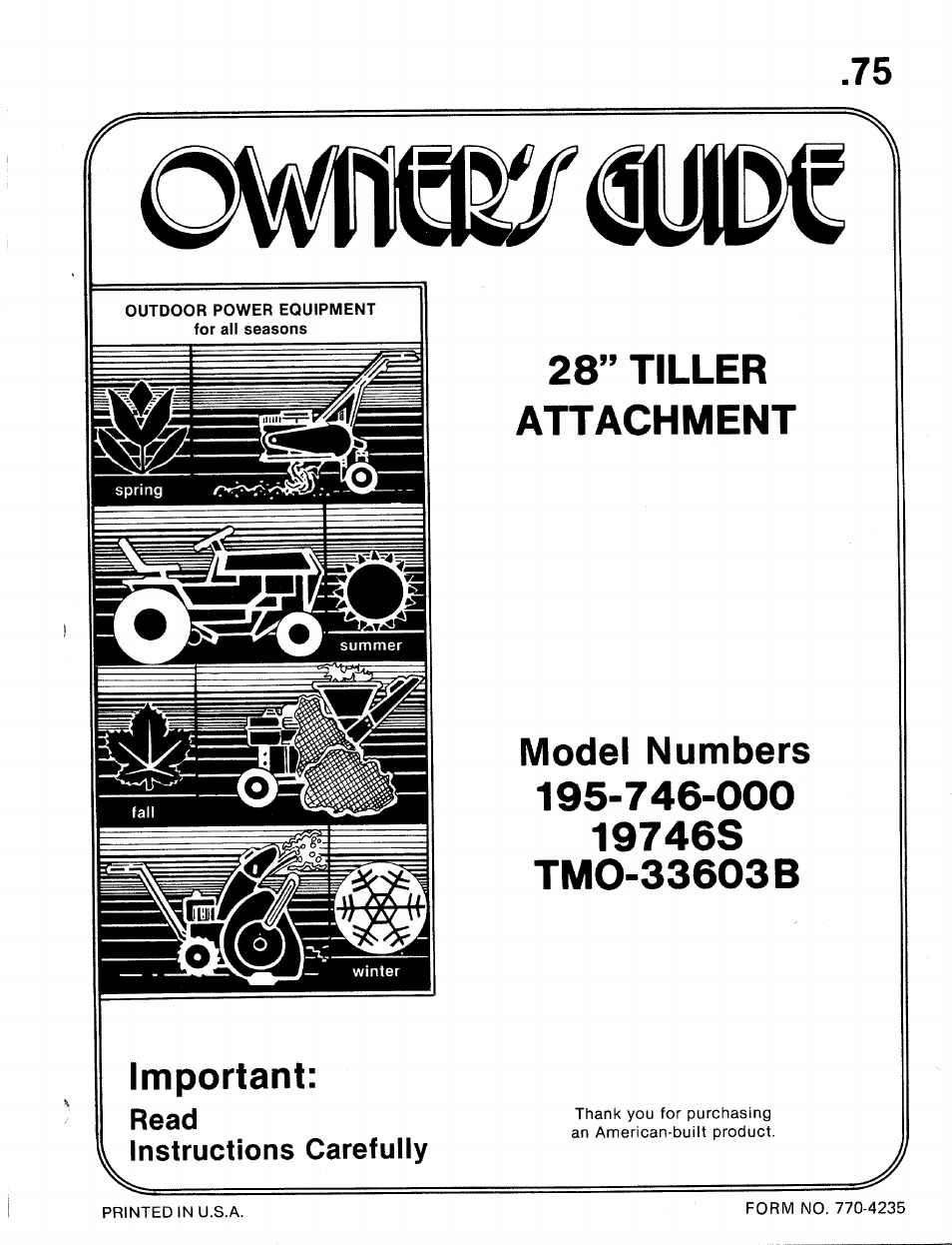 MTD 195-746-000 User Manual | 16 pages