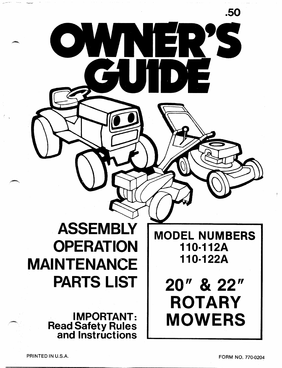 MTD 110-112A User Manual | 14 pages