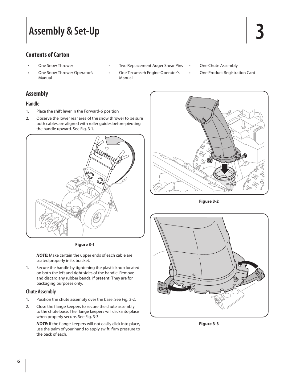 Assembly & set-up, Assembly, Contents of carton | MTD H Style 600 Series User Manual | Page 6 / 24