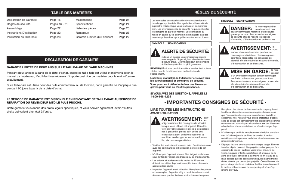 MTD 22K User Manual | Page 16 / 44