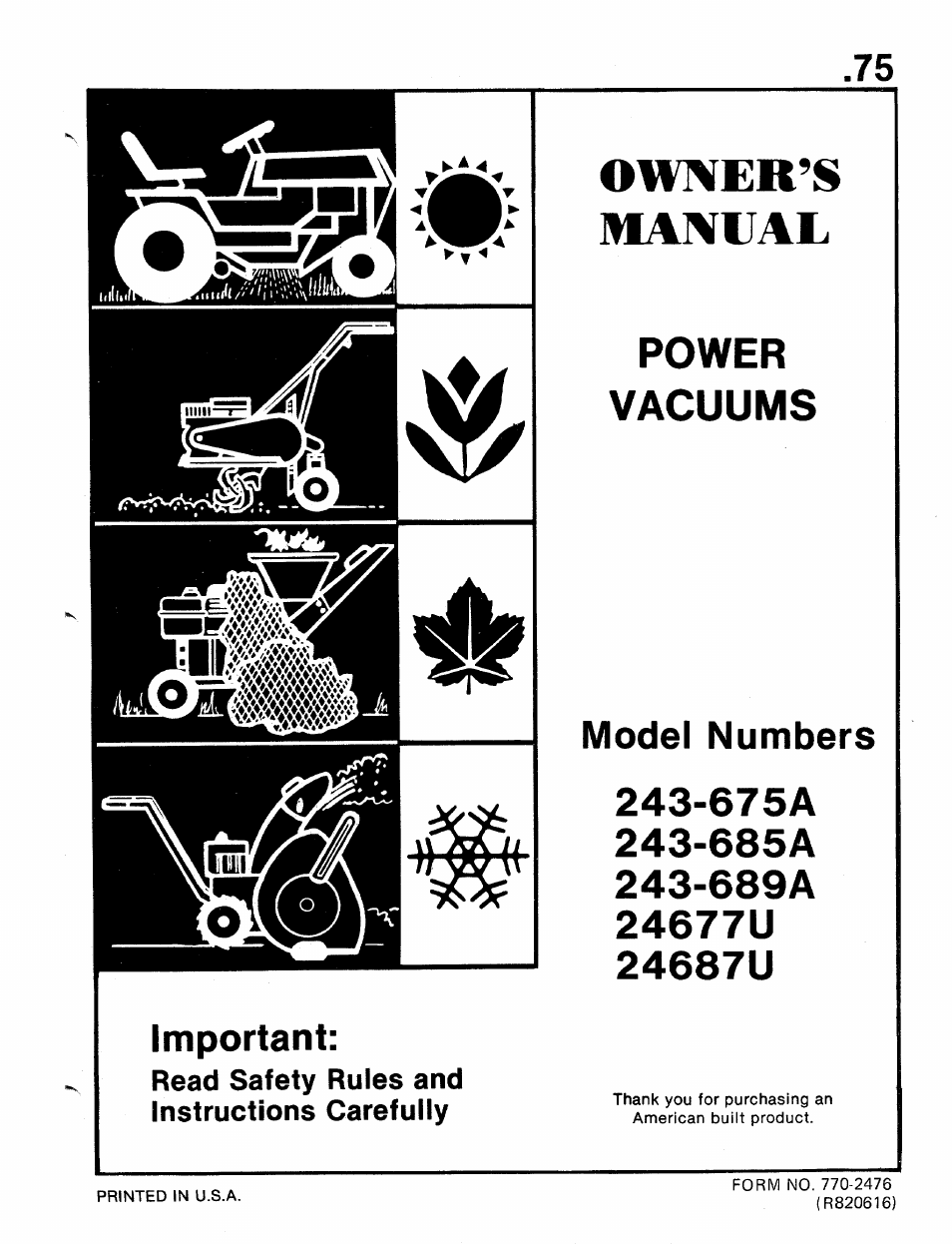 MTD 243-685A User Manual | 16 pages