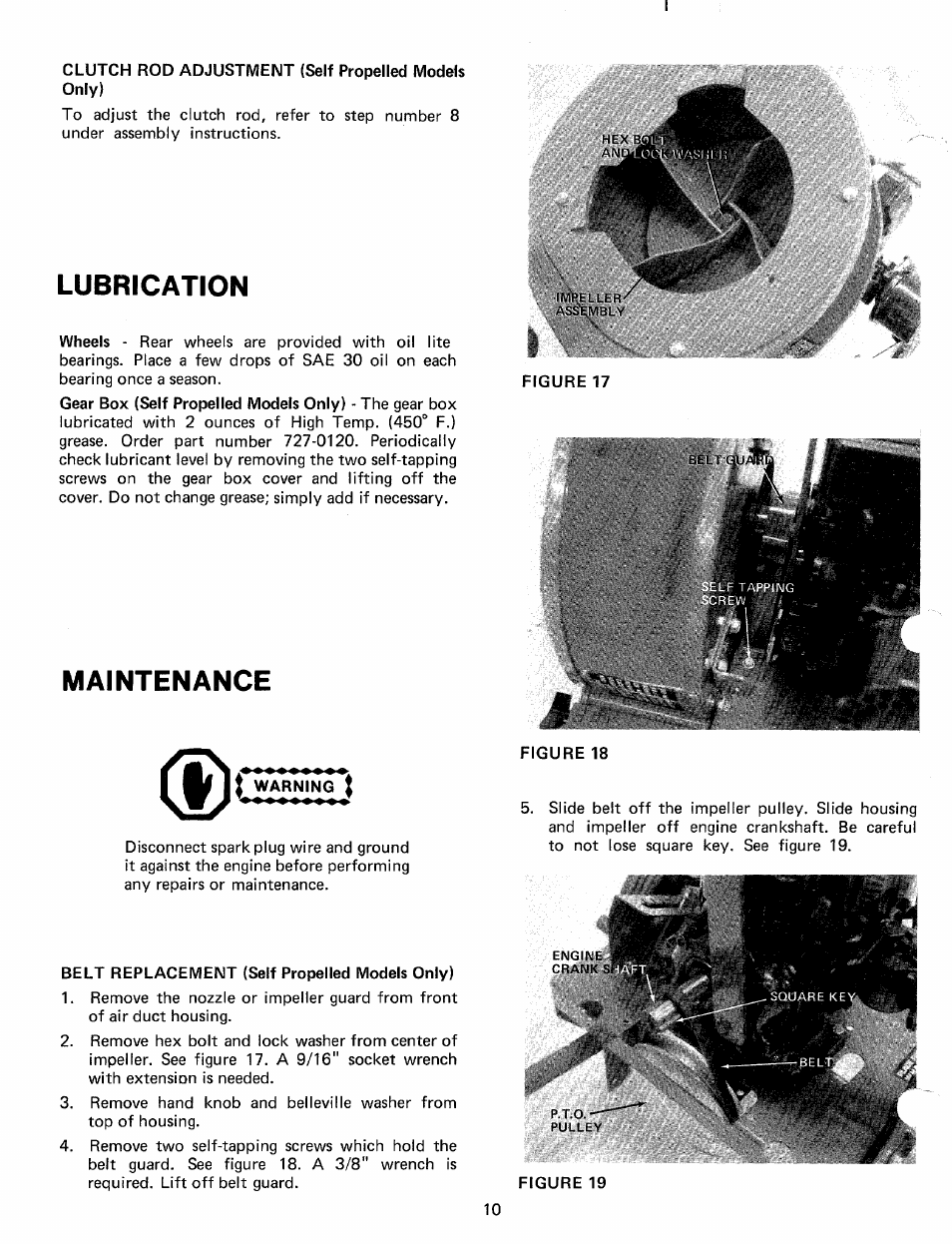 Lubrication, Maintenance | MTD 243-685A User Manual | Page 10 / 16