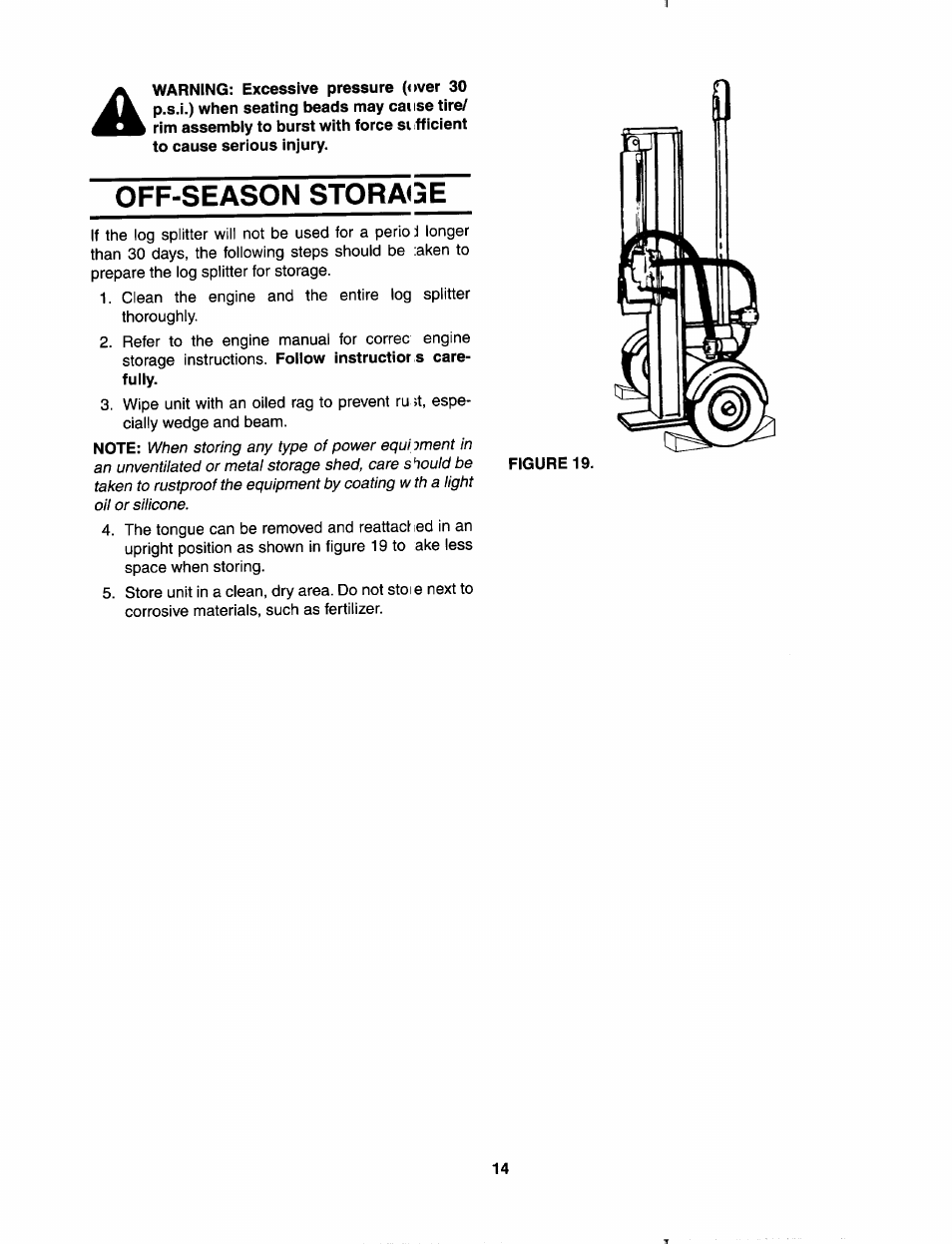Off-season storage | MTD 556 User Manual | Page 14 / 20
