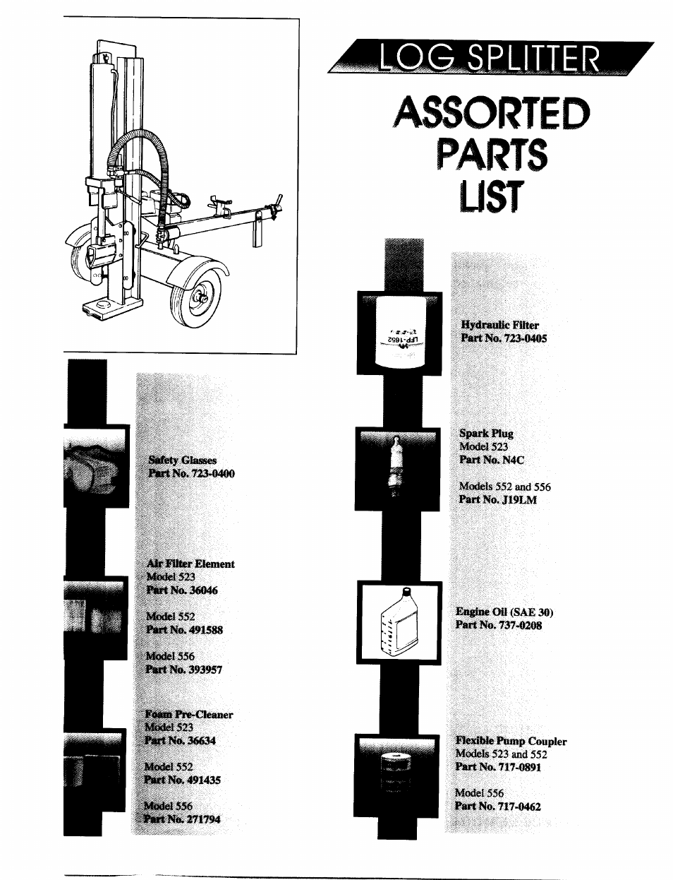 Assorted parts ust | MTD 556 User Manual | Page 19 / 20