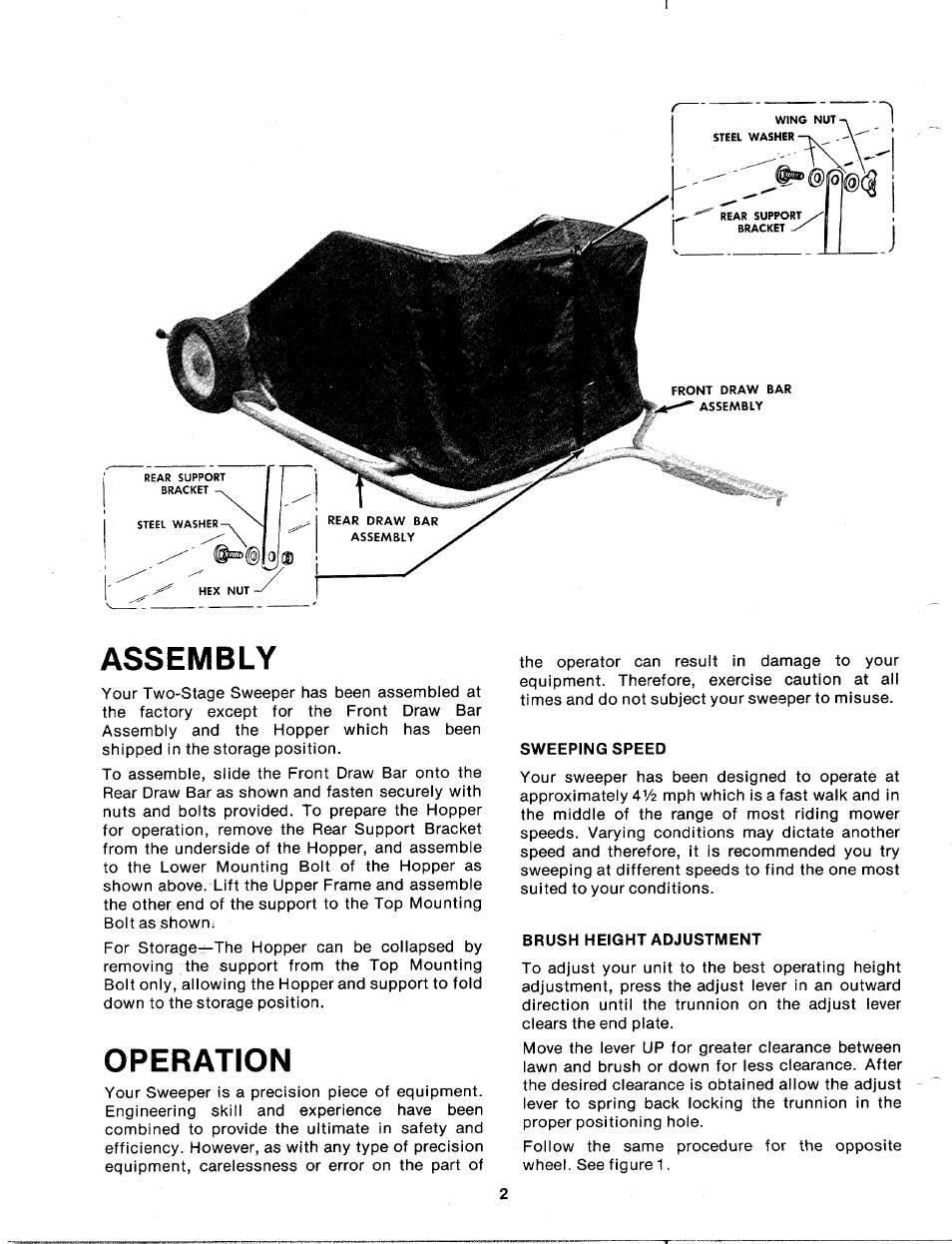 Assembly, Operation | MTD TMO-285A User Manual | Page 2 / 6