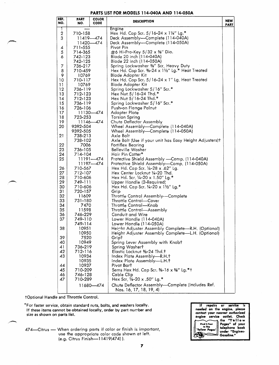 MTD 114-050A User Manual | Page 7 / 8