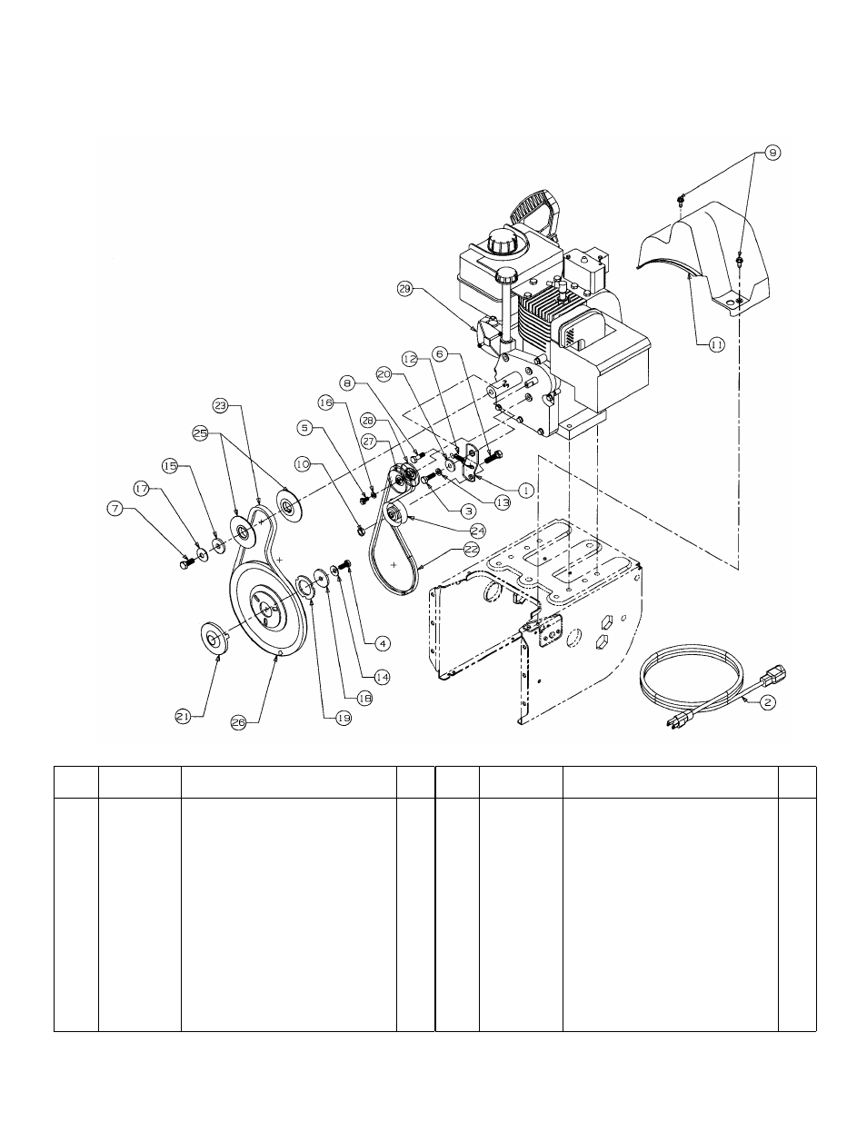 Engine and v-belts | MTD E640F User Manual | Page 26 / 28