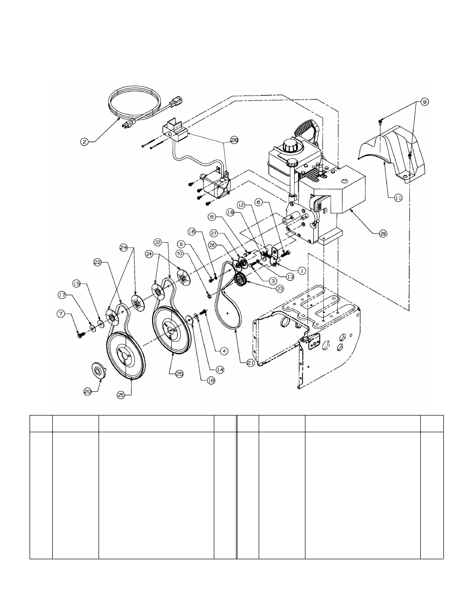 Engine and v-belts | MTD E640F User Manual | Page 27 / 28