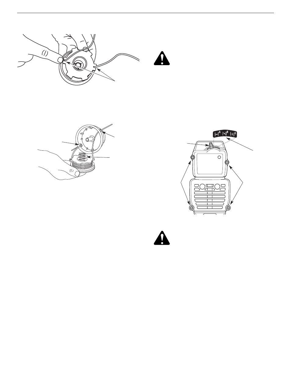 Installer un moulinet prérembobiné, Pièces de rechange, Entretien du filtre à air | MTD Y700 User Manual | Page 33 / 64