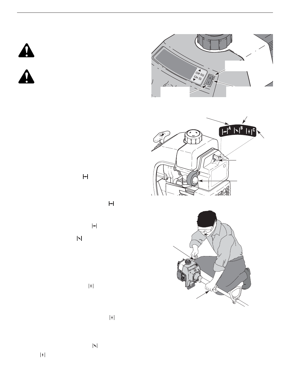 Sección 5: instrucciones de arranque y apagado, Instrucciones de arranque, Instrucciones de apagado | MTD Y700 User Manual | Page 49 / 64