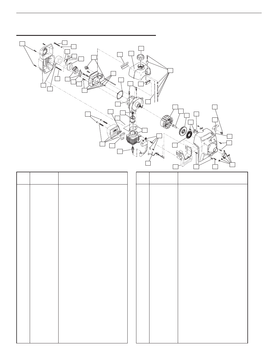 Parts list, Engine parts - model y700 2-cycle gas trimmer | MTD Y700 User Manual | Page 62 / 64