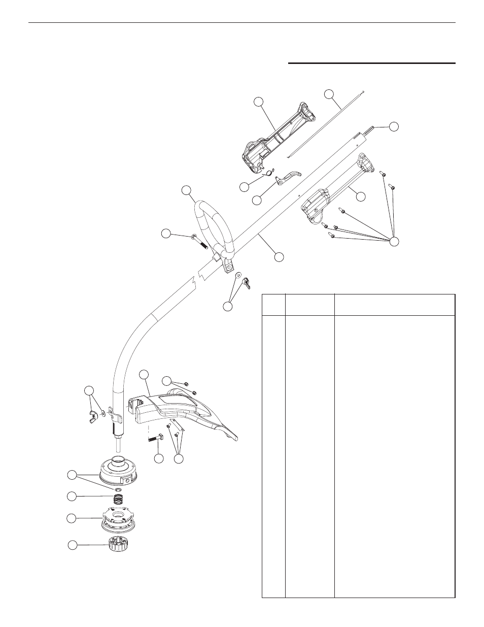 Parts list | MTD Y700 User Manual | Page 63 / 64