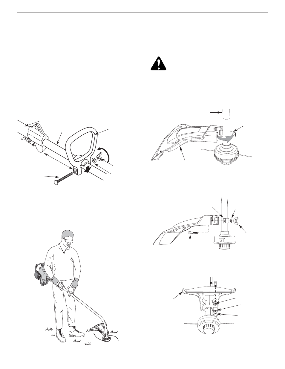 Installing the cutting attachment shield, Installing and adjusting the d-handle | MTD Y700 User Manual | Page 7 / 64