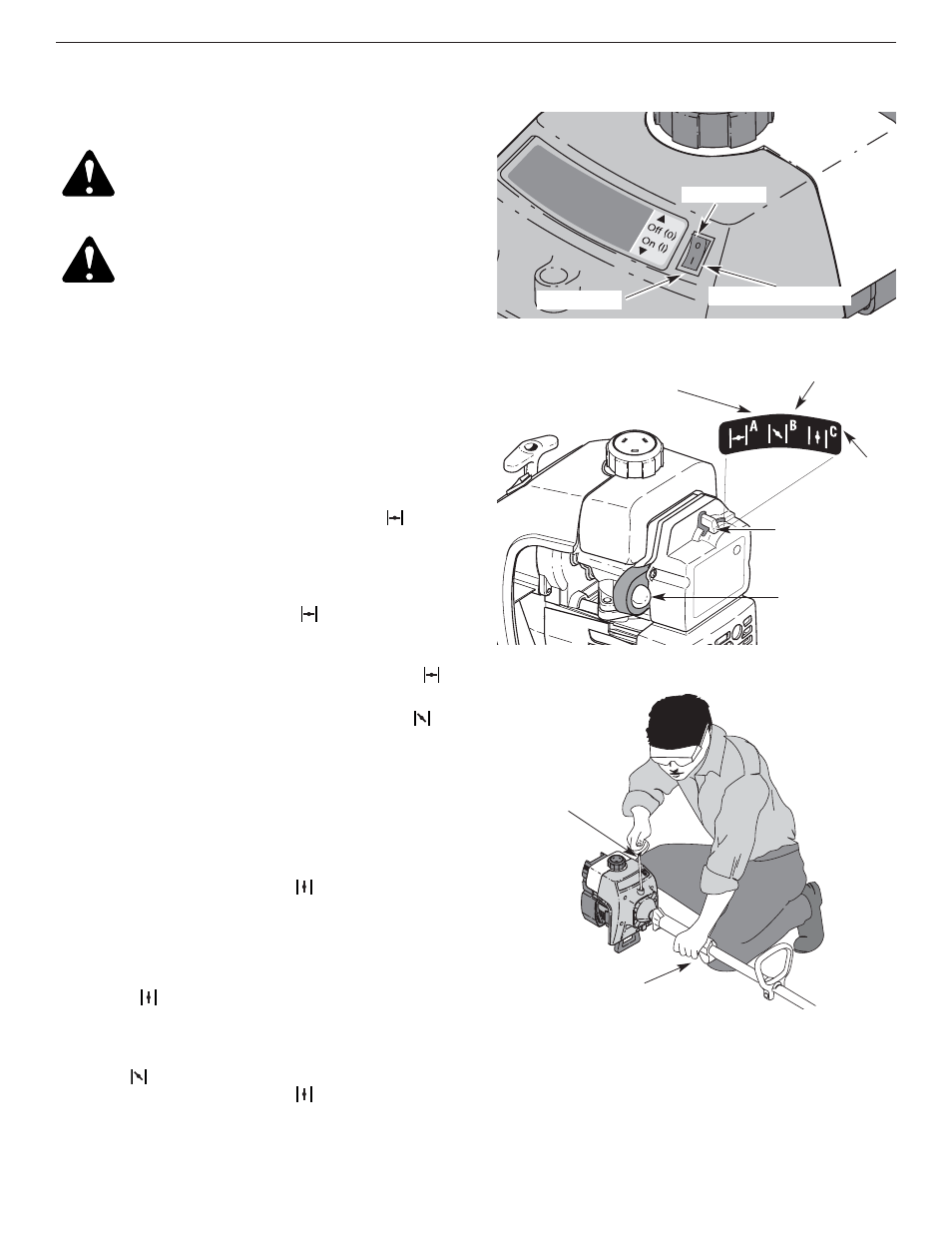 Starting instructions, Stopping instructions | MTD Y700 User Manual | Page 9 / 64