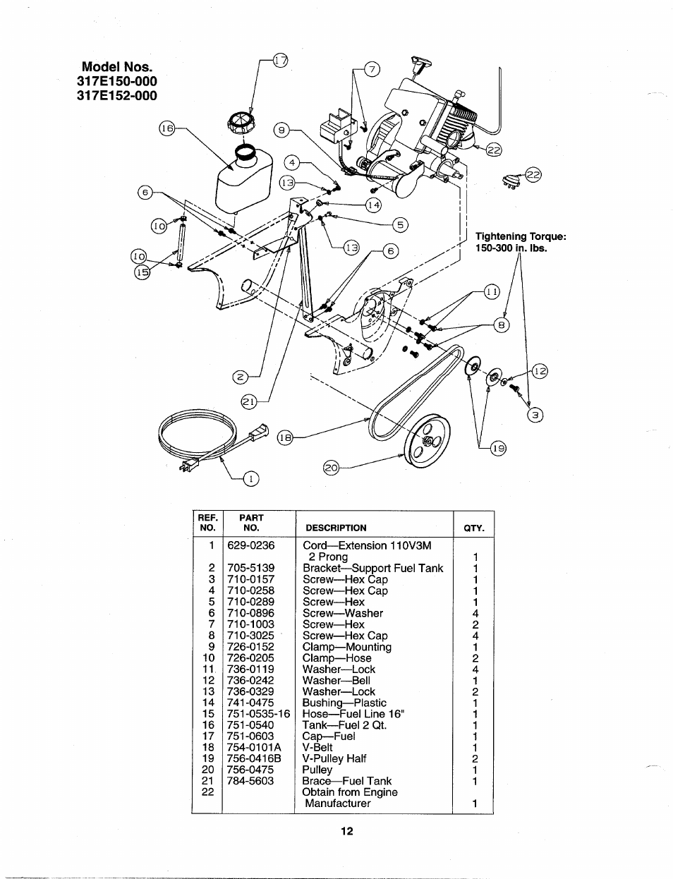 MTD 317E152-000 User Manual | Page 12 / 12